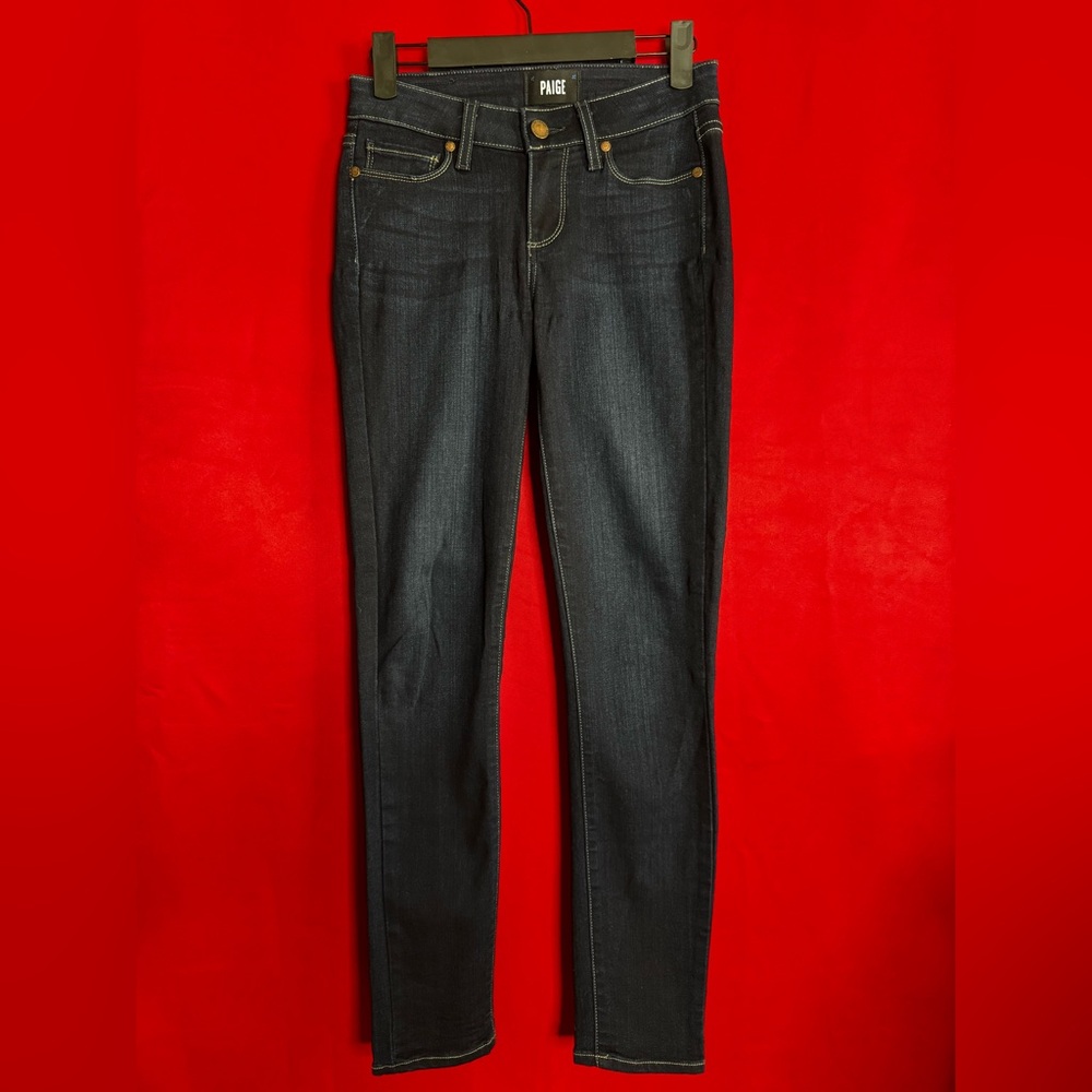 🧸2/$20-#333-🔥PAIGE Dark Blue Straight Leg Ankle Women Jeans Size 24 in EUC!